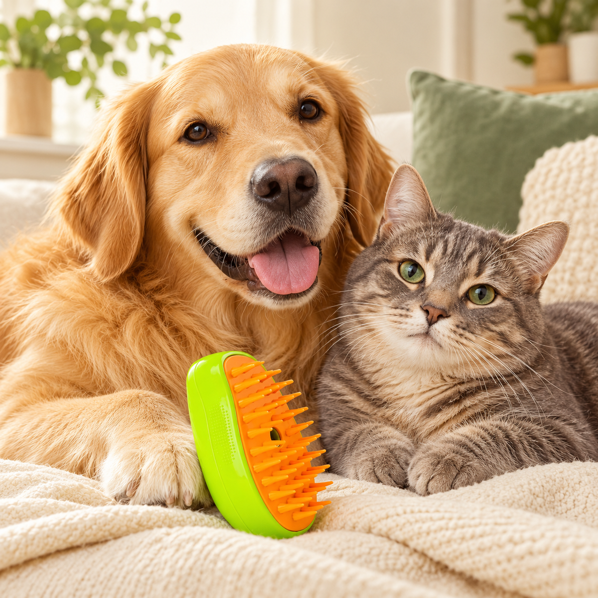 Cepillo a vapor para perros y gatos