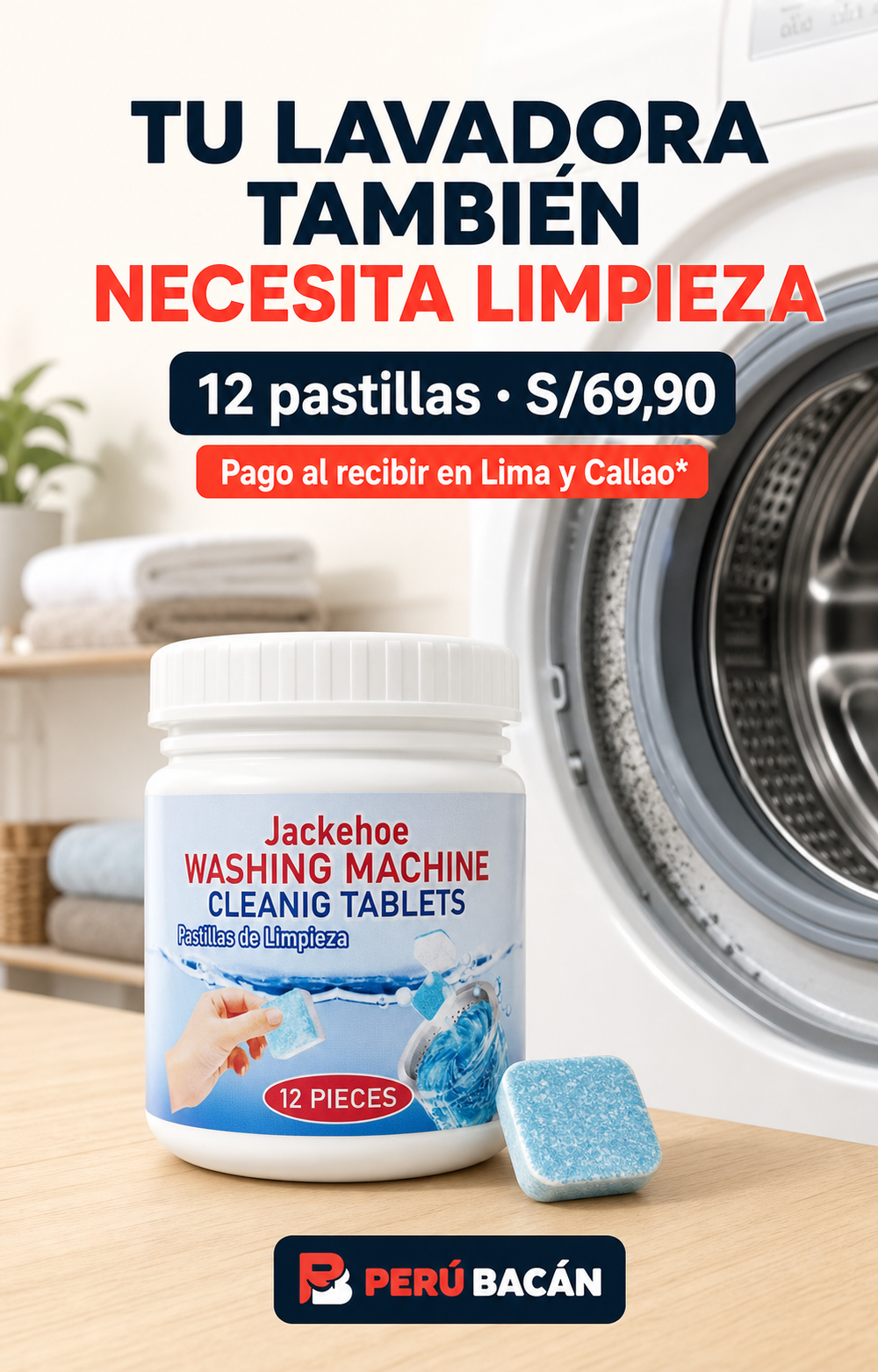 Oferta de pastillas limpia lavadora x12